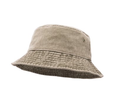 Bucket Hat, Wide Brim Washed Denim Cotton Outdoor Sun Hat Flat Top Cap for Fishing Hiking Beach Sports