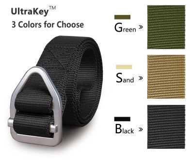Tactical Belt, Military Style Nylon Web Belt for Outdoor Sports with Metal Belt Buckle
