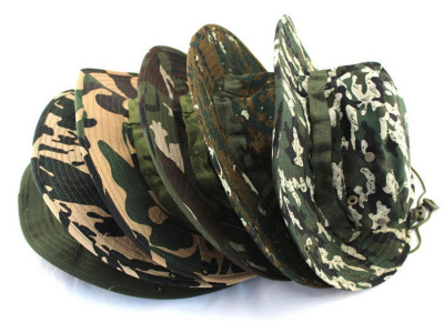 Outdoor Wide Brim Sun Protect Hat, Classic US Combat Army Style Bush Jungle Sun Cap for Fishing Hunting Camping